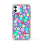 Colourful Flowers Apple iPhone 11 in White with Pink Impact Case