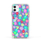 Colourful Flowers Apple iPhone 11 in White with White Impact Case