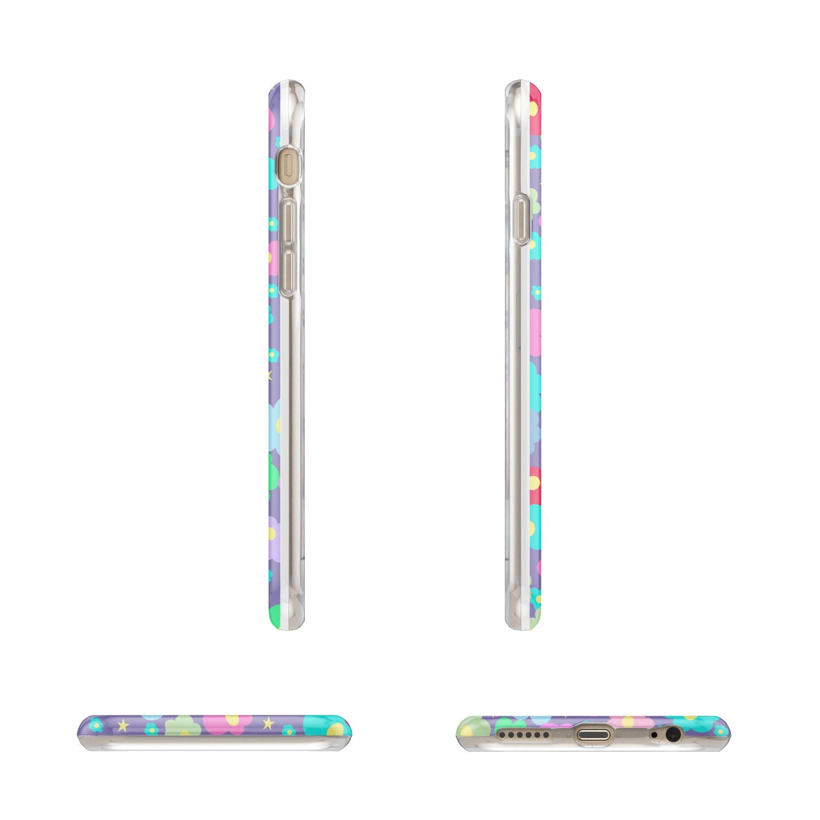 Colourful Flowers Apple iPhone 6 3D Wrap Tough Case Alternative Image Angles