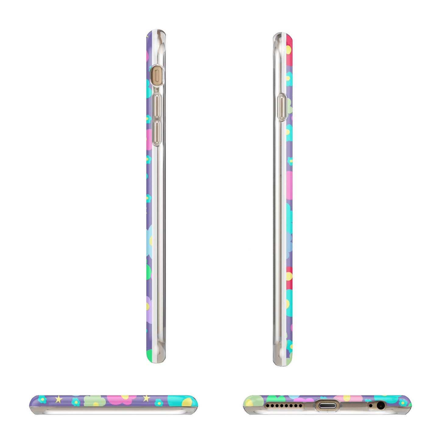 Colourful Flowers Apple iPhone 6 Plus 3D Wrap Tough Case Alternative Image Angles