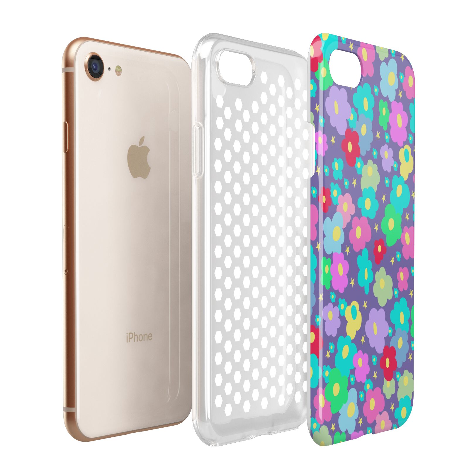 Colourful Flowers Apple iPhone 7 8 3D Tough Case Expanded View