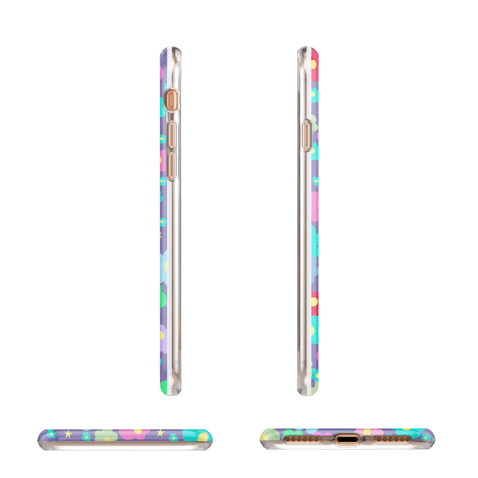 Colourful Flowers Apple iPhone 7 8 3D Wrap Tough Case Alternative Image Angles