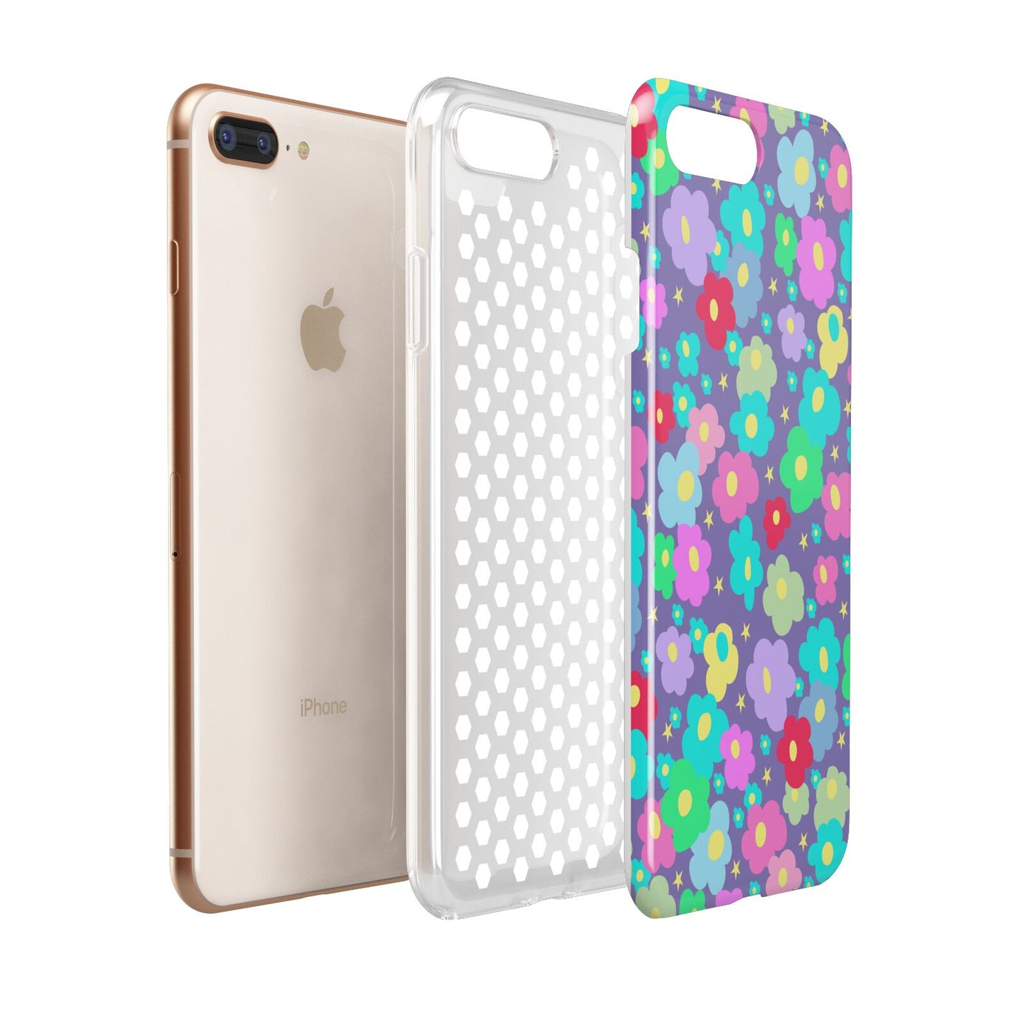 Colourful Flowers Apple iPhone 7 8 Plus 3D Tough Case Expanded View