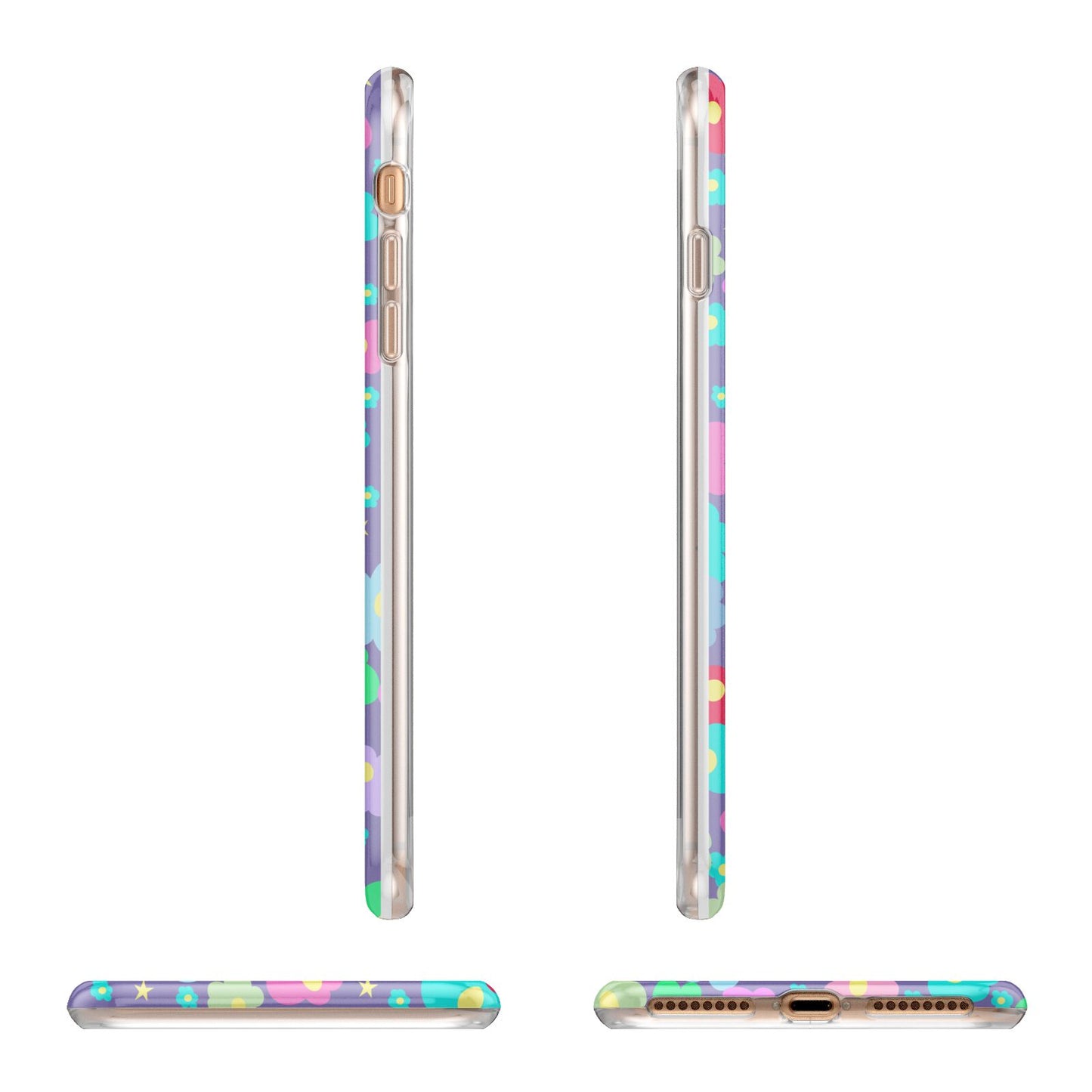 Colourful Flowers Apple iPhone 7 8 Plus 3D Wrap Tough Case Alternative Image Angles
