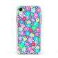 Colourful Flowers Apple iPhone XR Impact Case White Edge on Silver Phone