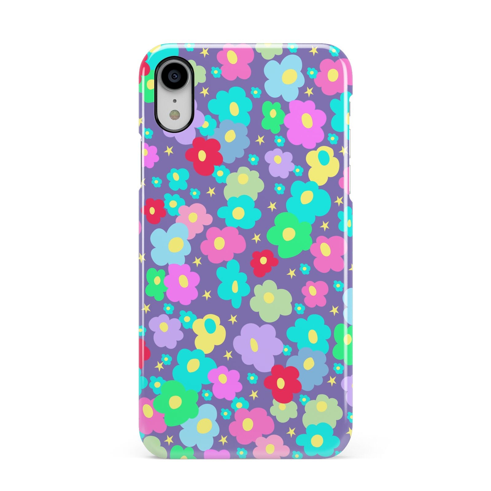 Colourful Flowers Apple iPhone XR White 3D Snap Case