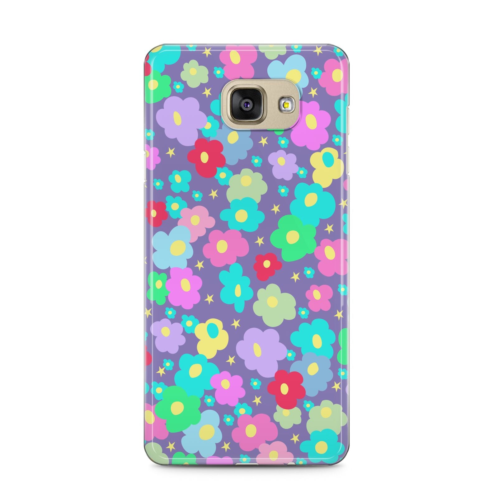 Colourful Flowers Samsung Galaxy A5 2016 Case on gold phone