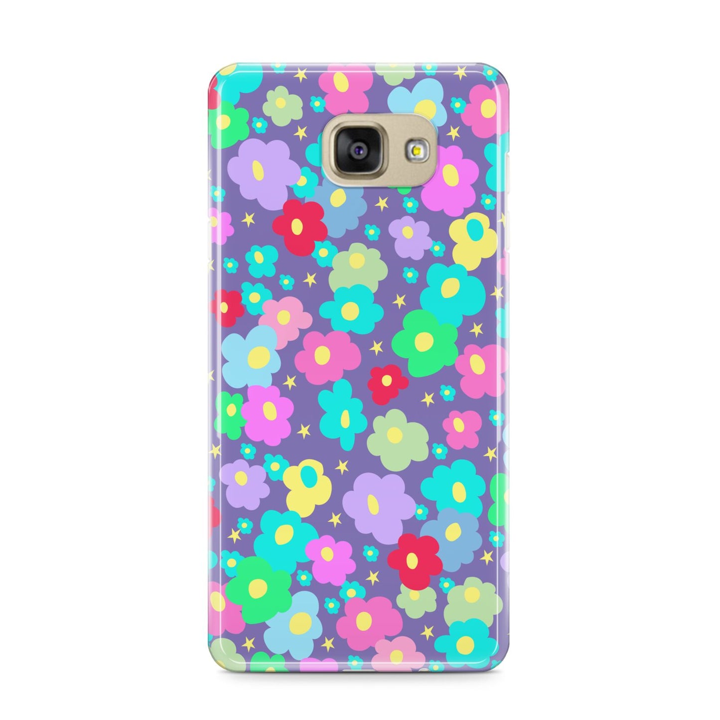 Colourful Flowers Samsung Galaxy A9 2016 Case on gold phone