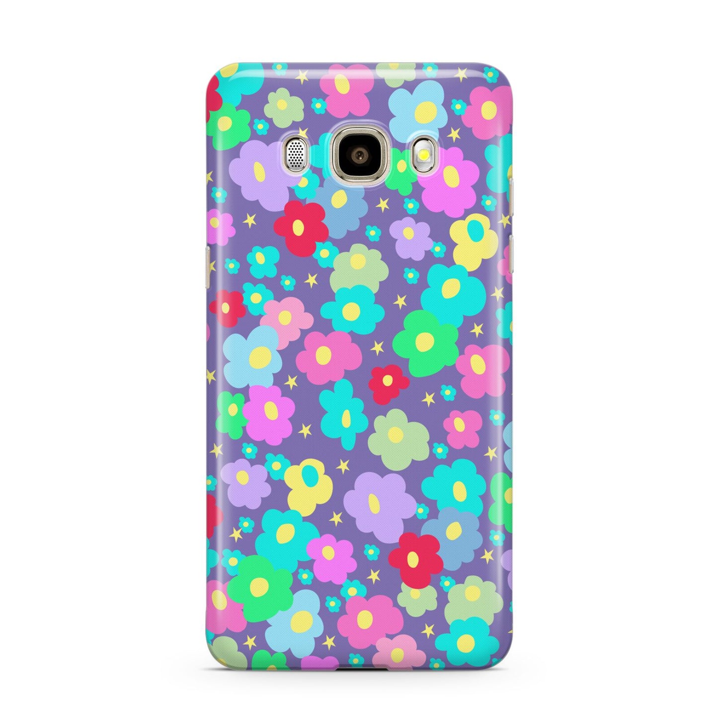 Colourful Flowers Samsung Galaxy J7 2016 Case on gold phone