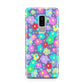 Colourful Flowers Samsung Galaxy S9 Plus Case on Silver phone