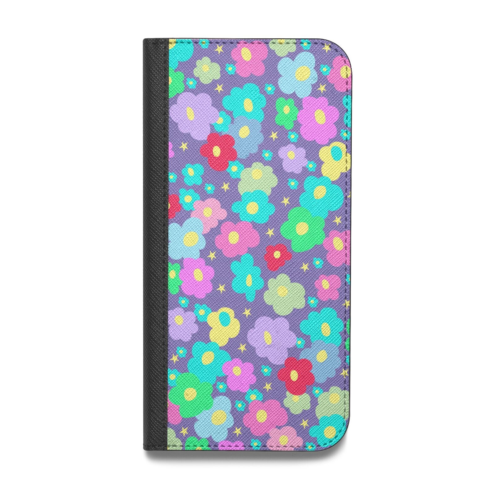 Colourful Flowers Vegan Leather Flip Samsung Case