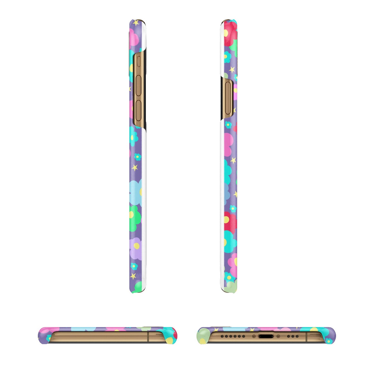 Colourful Flowers iPhone 11 3D Snap Case Angle Images