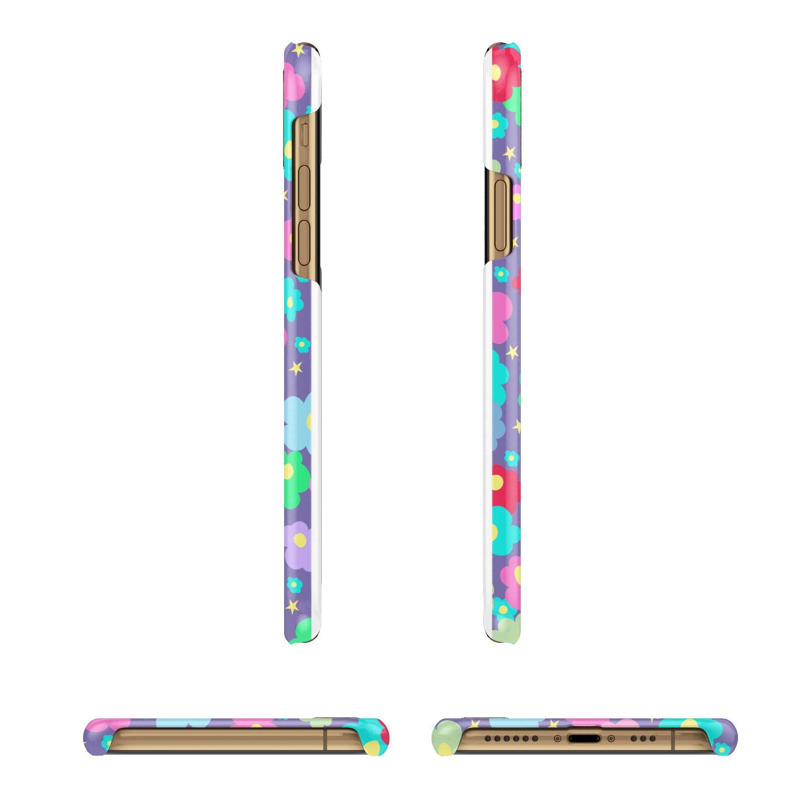 Colourful Flowers iPhone 11 3D Snap Case Angle Images