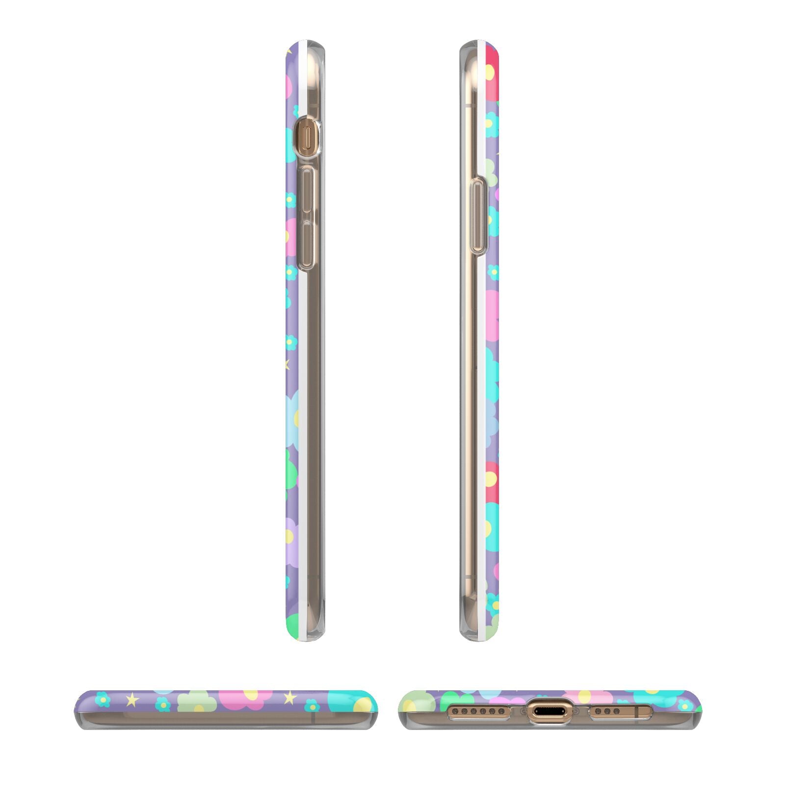 Colourful Flowers iPhone 11 3D Tough Case Angle Images