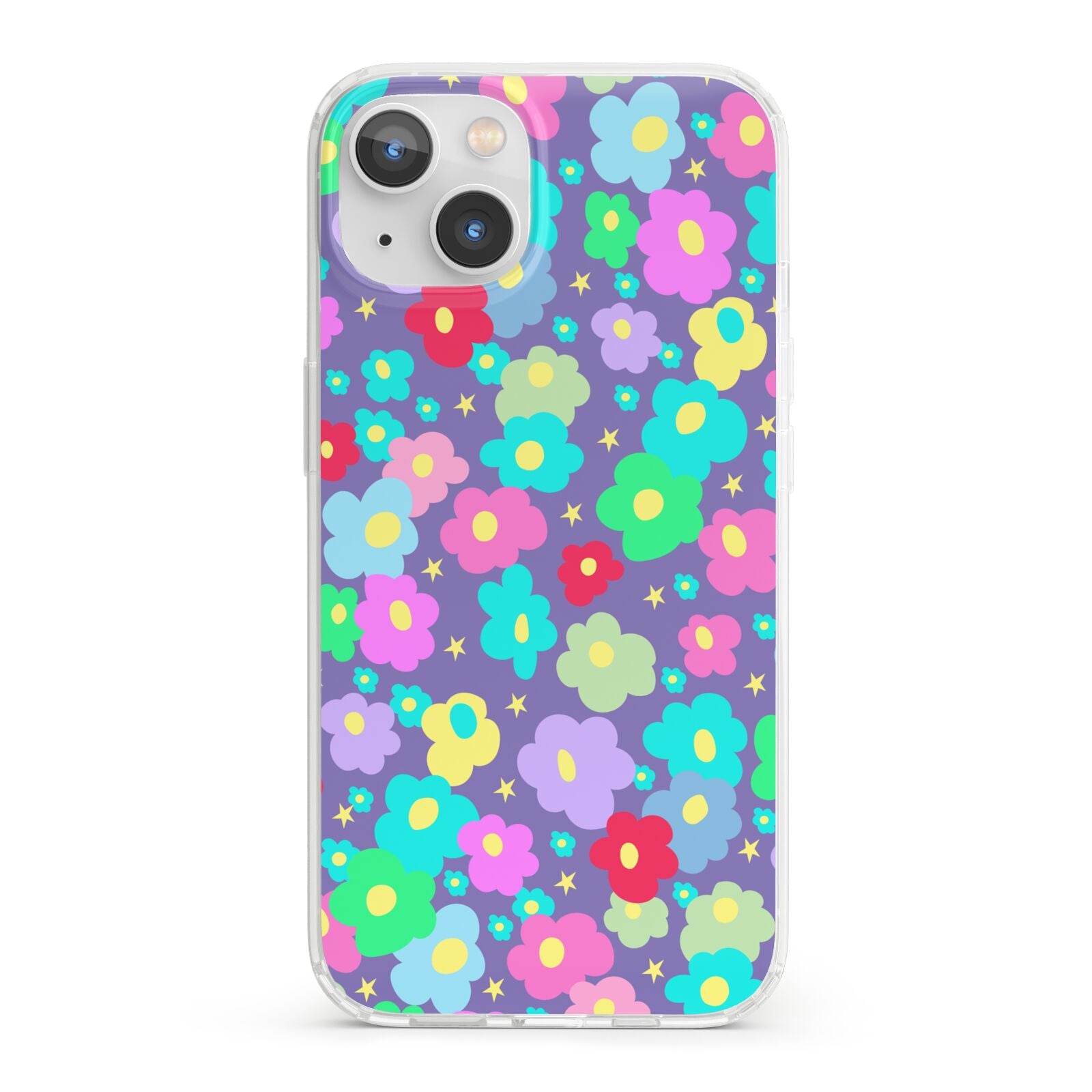 Colourful Flowers iPhone 13 Clear Bumper Case