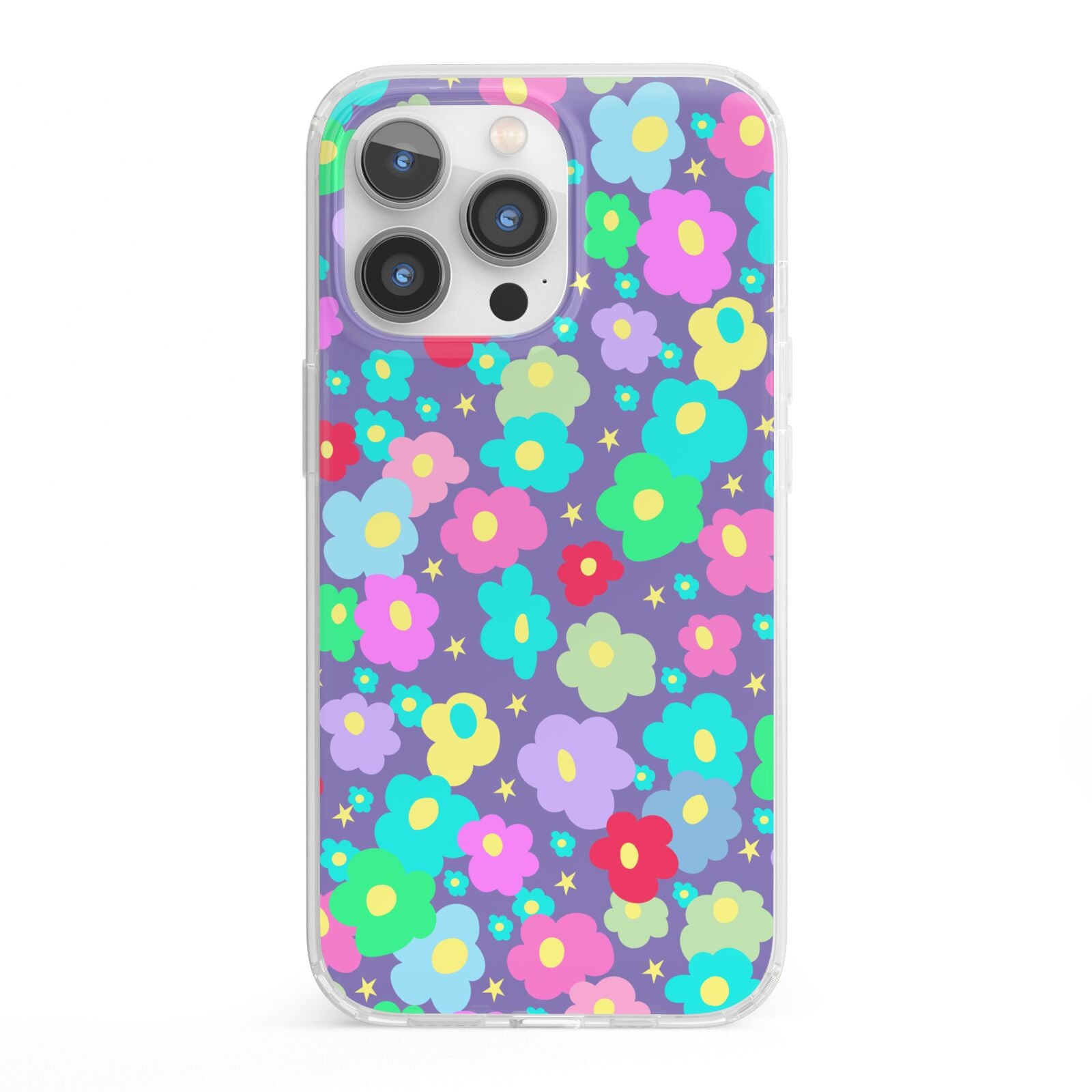 Colourful Flowers iPhone 13 Pro Clear Bumper Case