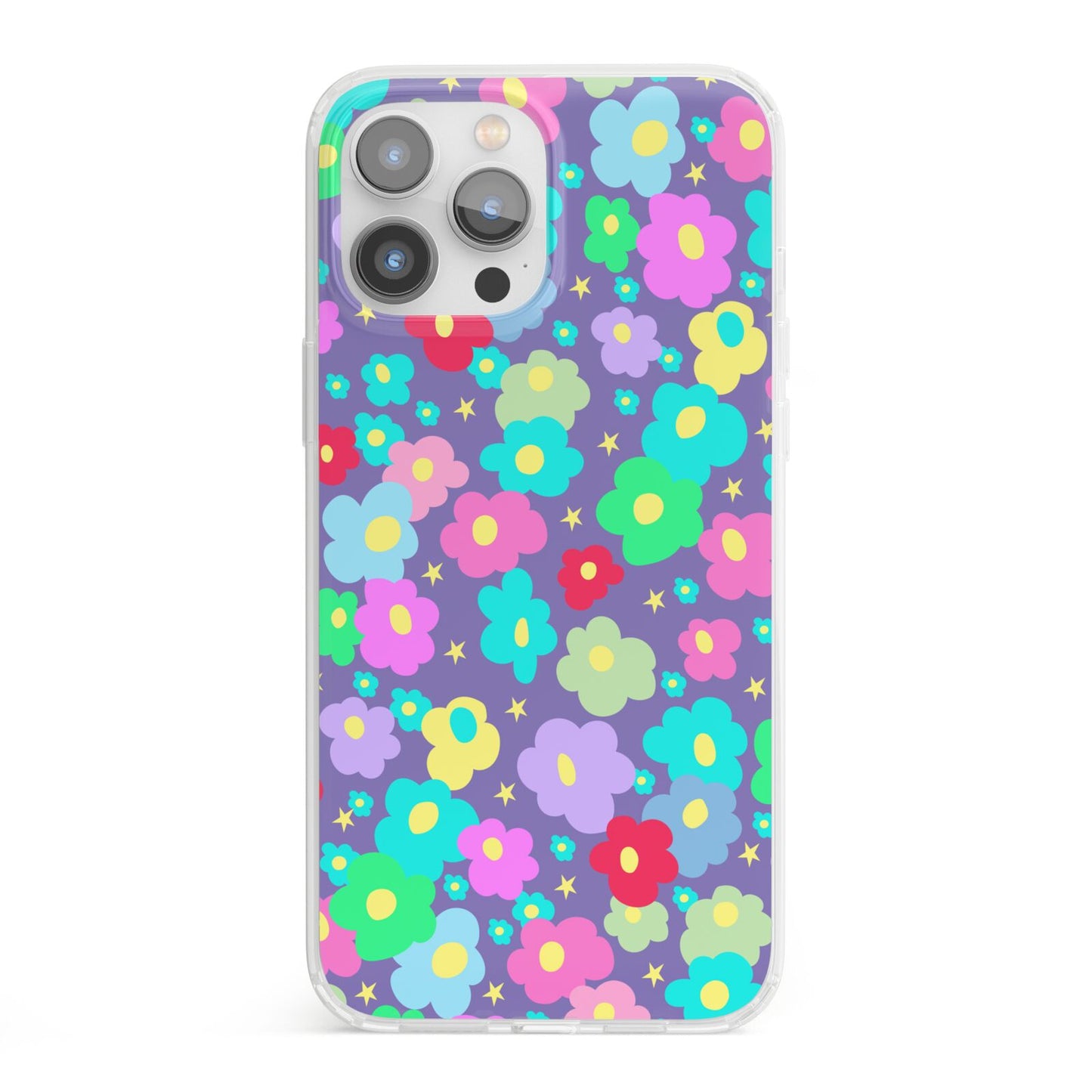 Colourful Flowers iPhone 13 Pro Max Clear Bumper Case