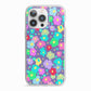 Colourful Flowers iPhone 13 Pro TPU Impact Case with White Edges