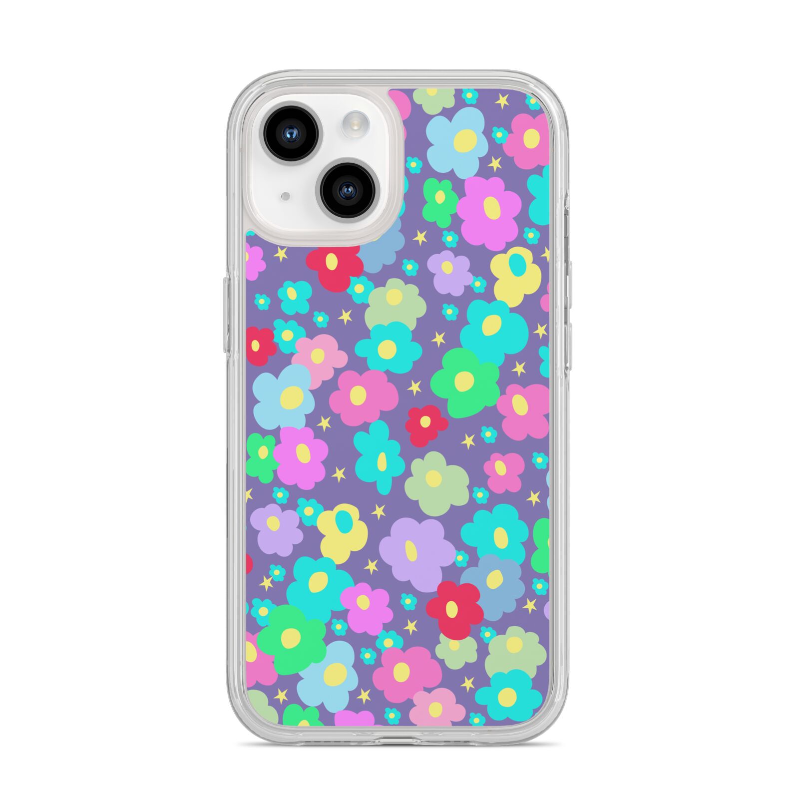 Colourful Flowers iPhone 14 Clear Tough Case Starlight