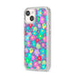 Colourful Flowers iPhone 14 Glitter Tough Case Starlight Angled Image
