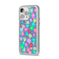 Colourful Flowers iPhone 14 Pro Max Clear Tough Case Silver Angled Image