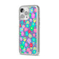 Colourful Flowers iPhone 14 Pro Max Glitter Tough Case Silver Angled Image