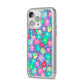 Colourful Flowers iPhone 14 Pro Max Glitter Tough Case Silver Angled Image