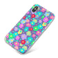 Colourful Flowers iPhone X Bumper Case on Silver iPhone