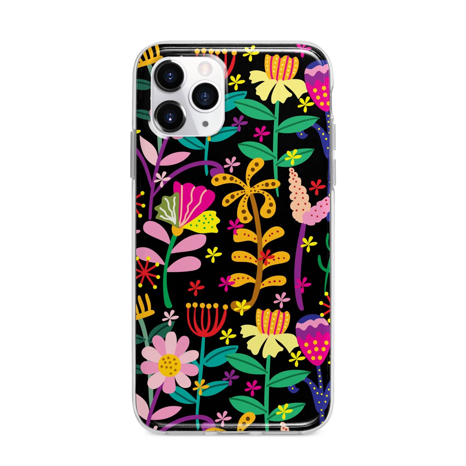Colourful Flowery Apple iPhone 11 Pro Max in Silver with Bumper Case