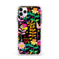 Colourful Flowery Apple iPhone 11 Pro Max in Silver with White Impact Case