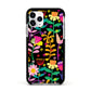 Colourful Flowery Apple iPhone 11 Pro in Silver with Black Impact Case