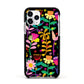 Colourful Flowery Apple iPhone 11 Pro in Silver with Black Impact Case