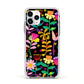 Colourful Flowery Apple iPhone 11 Pro in Silver with White Impact Case