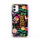 Colourful Flowery Apple iPhone 11 in White with White Impact Case