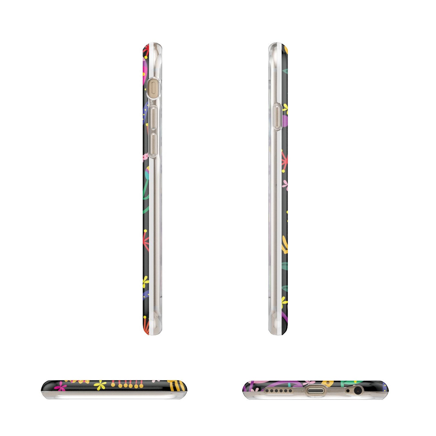 Colourful Flowery Apple iPhone 6 3D Wrap Tough Case Alternative Image Angles