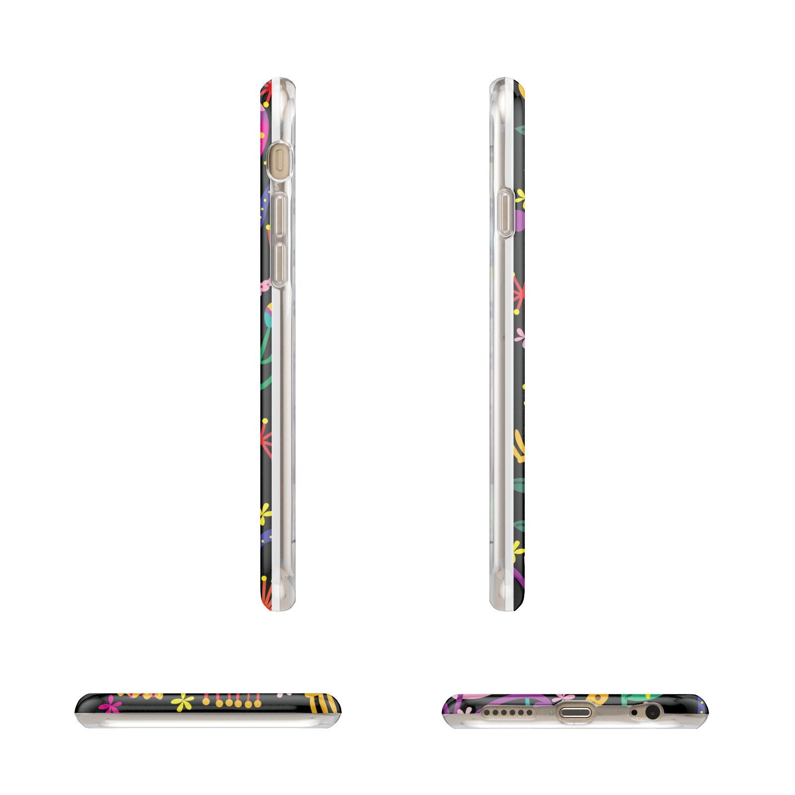 Colourful Flowery Apple iPhone 6 3D Wrap Tough Case Alternative Image Angles
