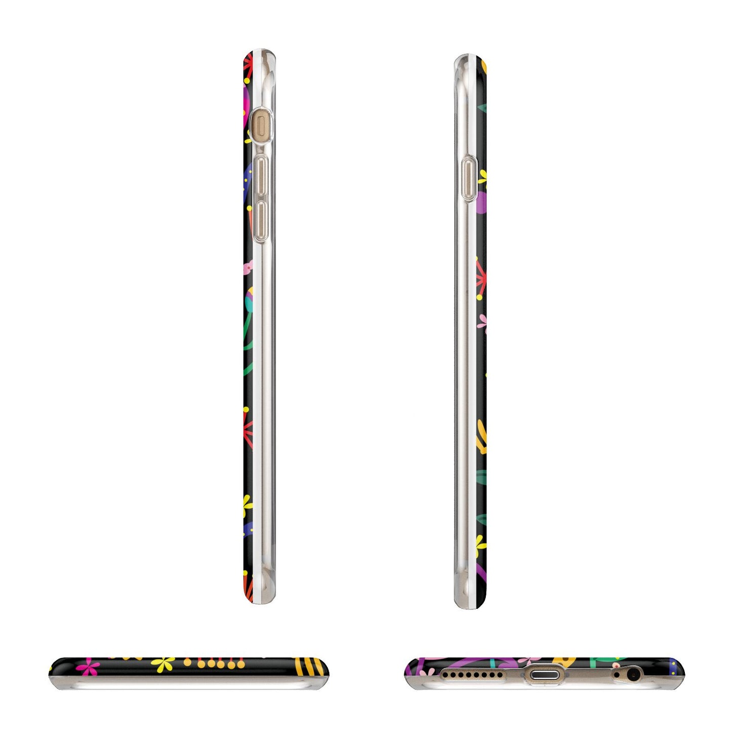 Colourful Flowery Apple iPhone 6 Plus 3D Wrap Tough Case Alternative Image Angles
