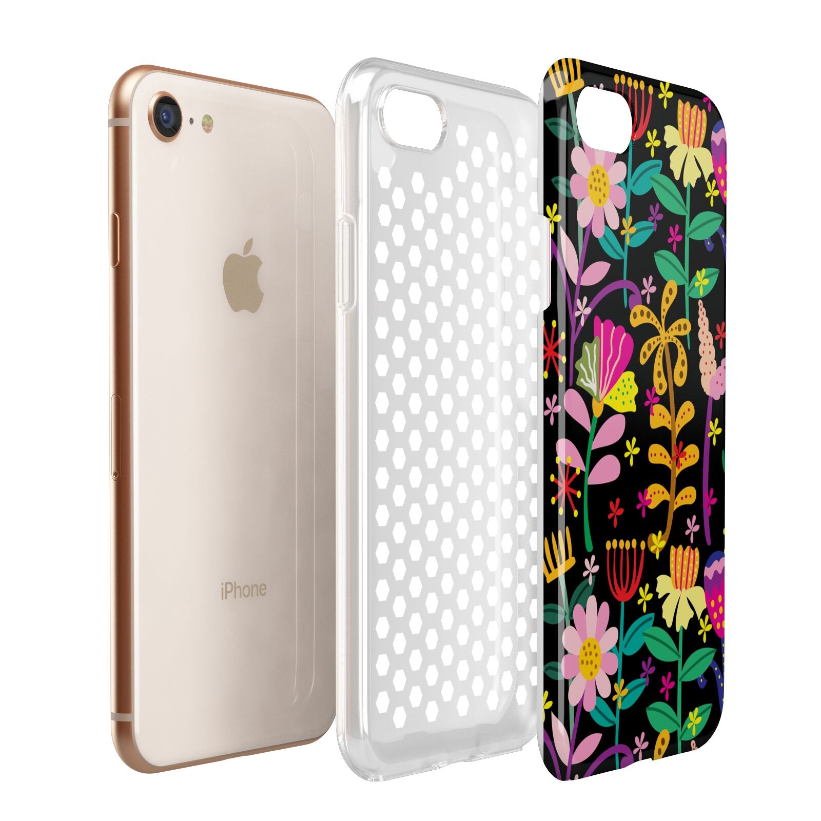 Colourful Flowery Apple iPhone 7 8 3D Tough Case Expanded View