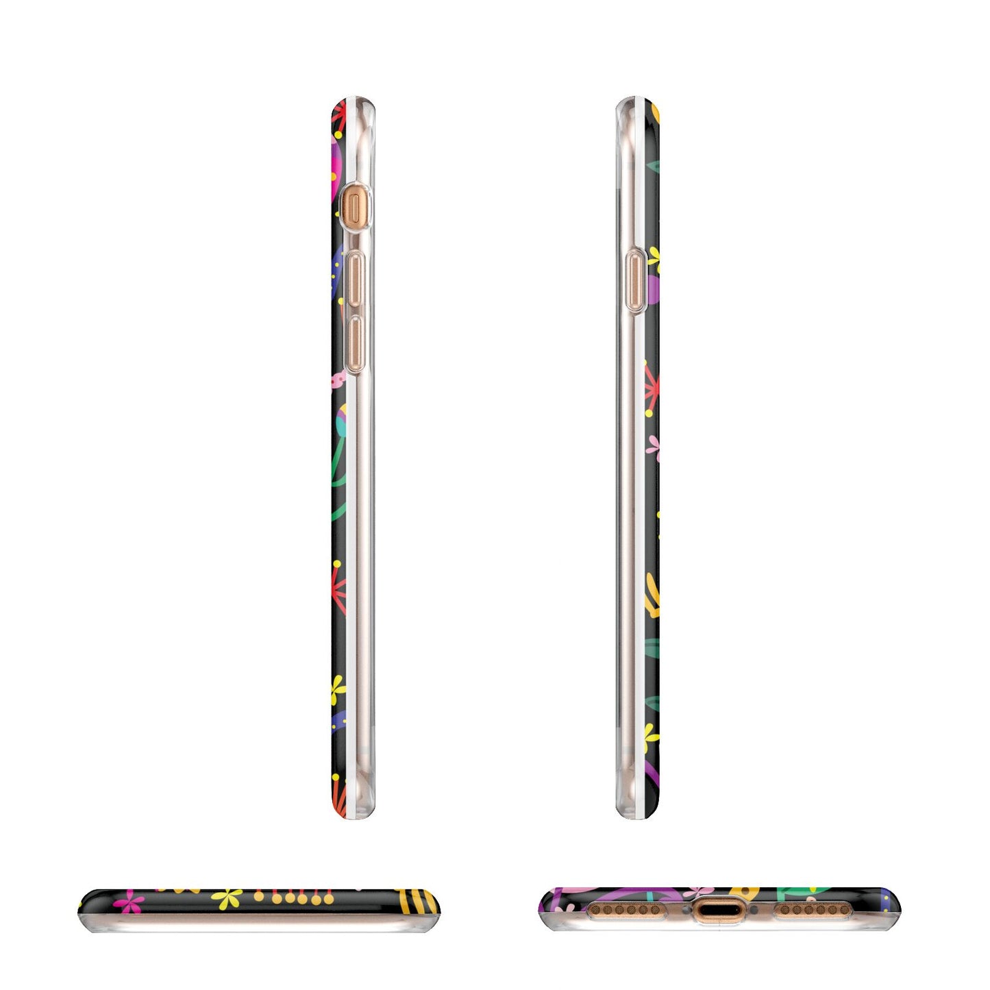Colourful Flowery Apple iPhone 7 8 3D Wrap Tough Case Alternative Image Angles