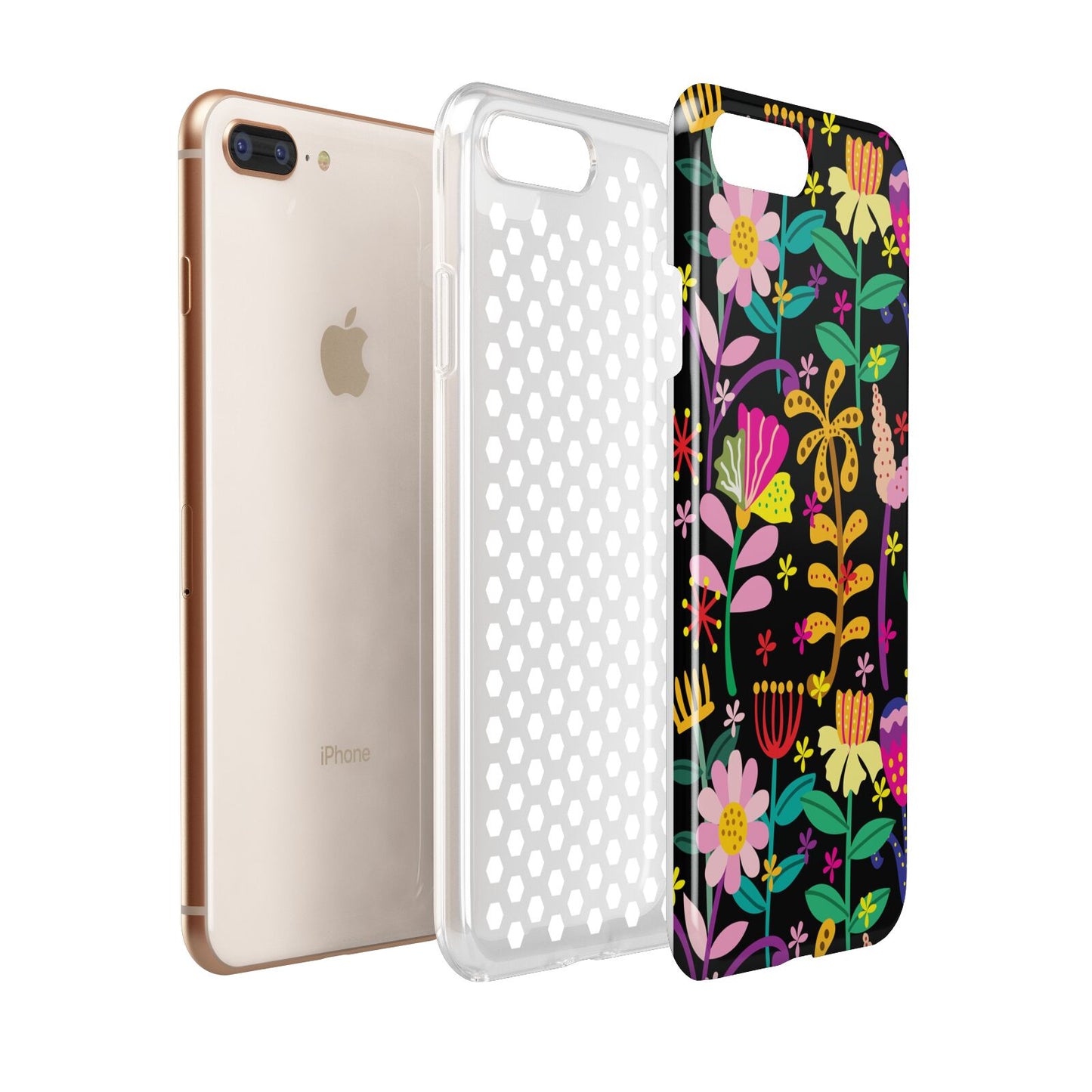 Colourful Flowery Apple iPhone 7 8 Plus 3D Tough Case Expanded View