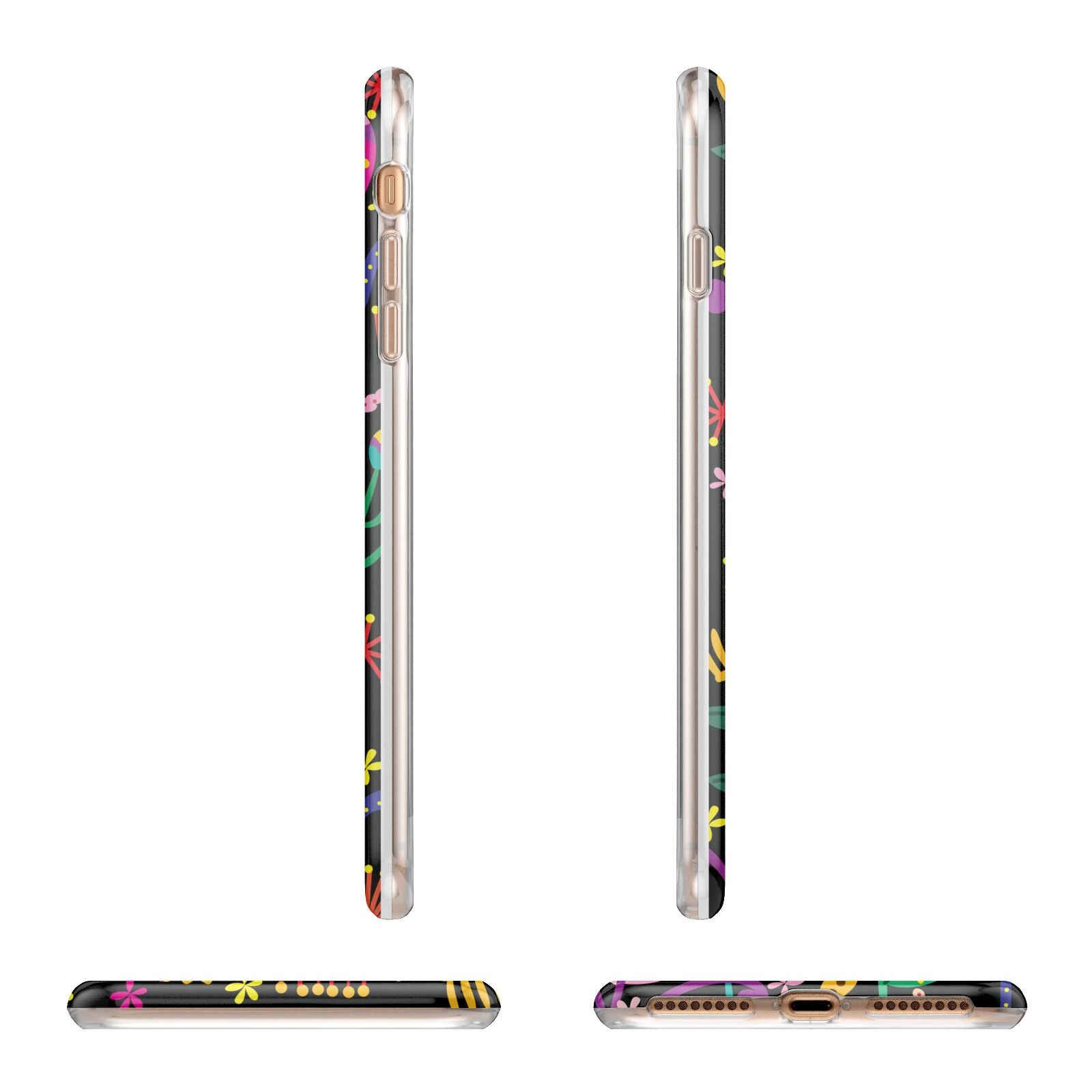 Colourful Flowery Apple iPhone 7 8 Plus 3D Wrap Tough Case Alternative Image Angles