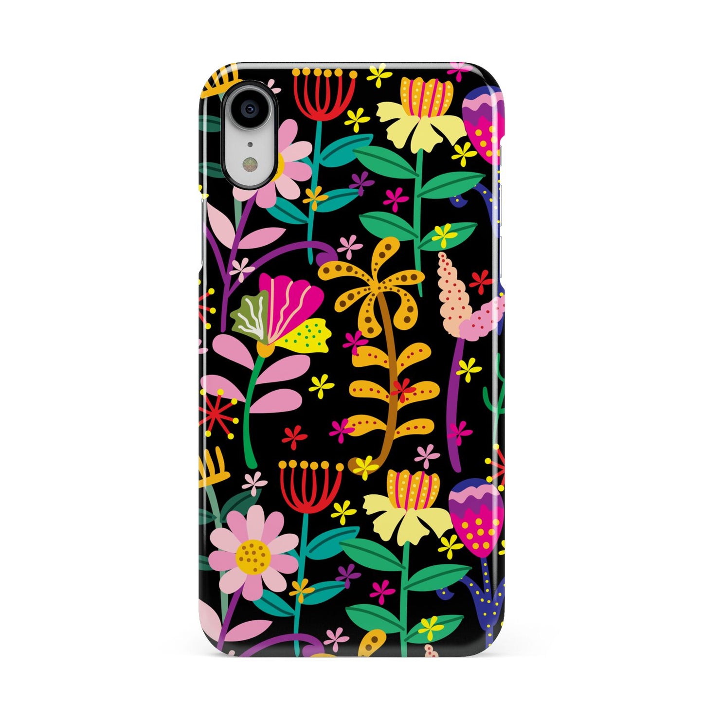 Colourful Flowery Apple iPhone XR White 3D Snap Case