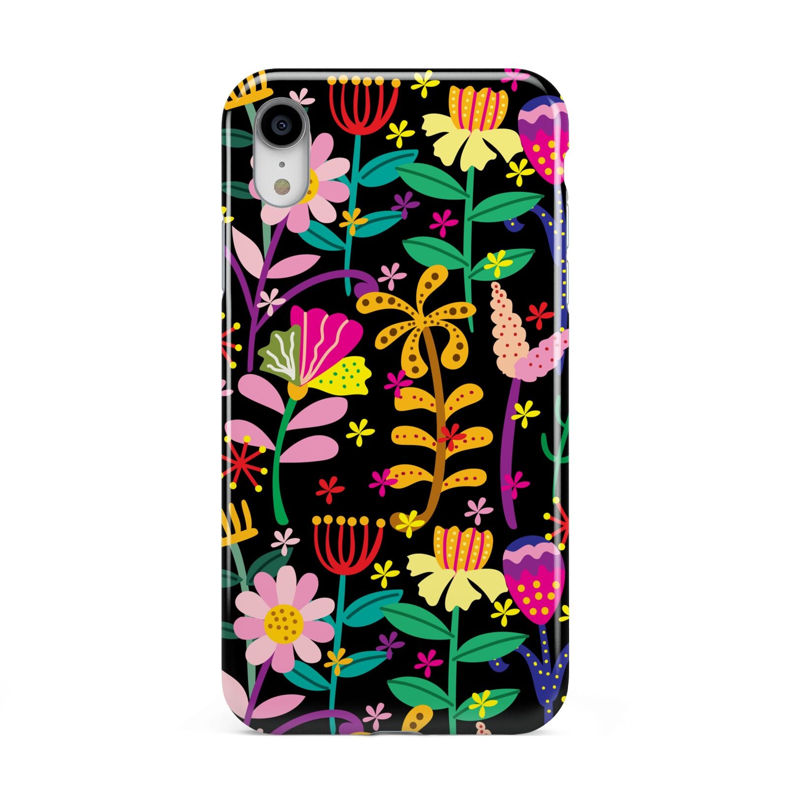 Colourful Flowery Apple iPhone XR White 3D Tough Case