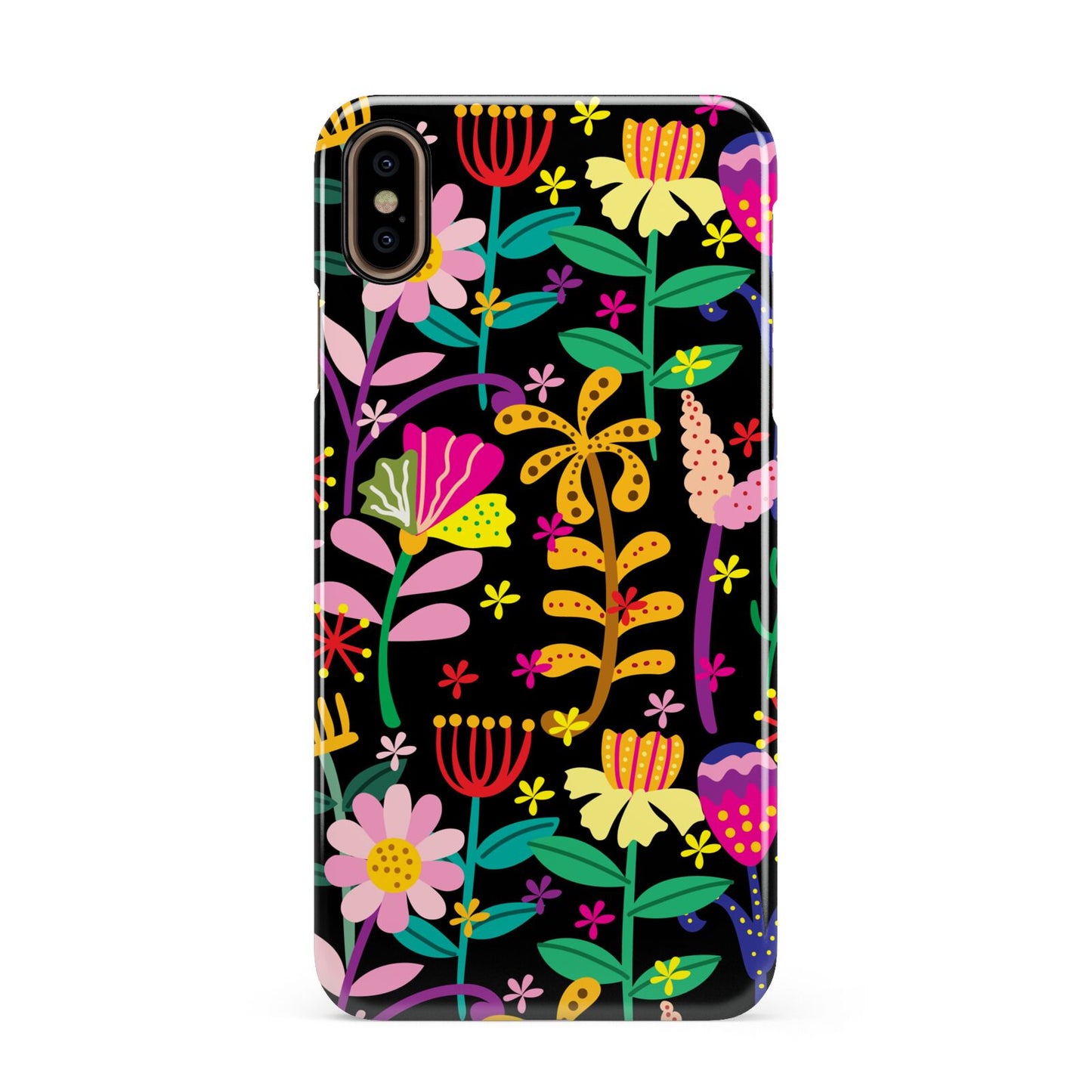 Colourful Flowery Apple iPhone Xs Max 3D Snap Case