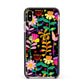 Colourful Flowery Apple iPhone Xs Max Impact Case Black Edge on Gold Phone