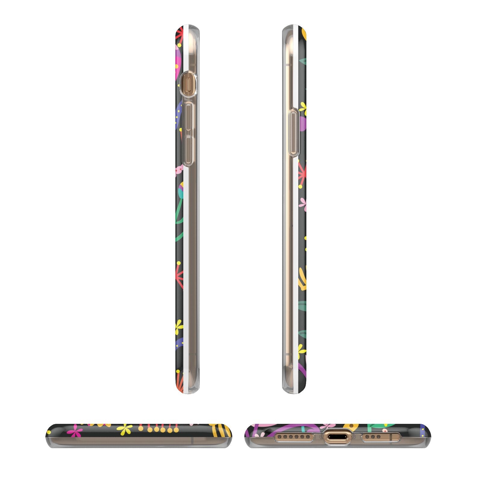 Colourful Flowery iPhone 11 3D Tough Case Angle Images