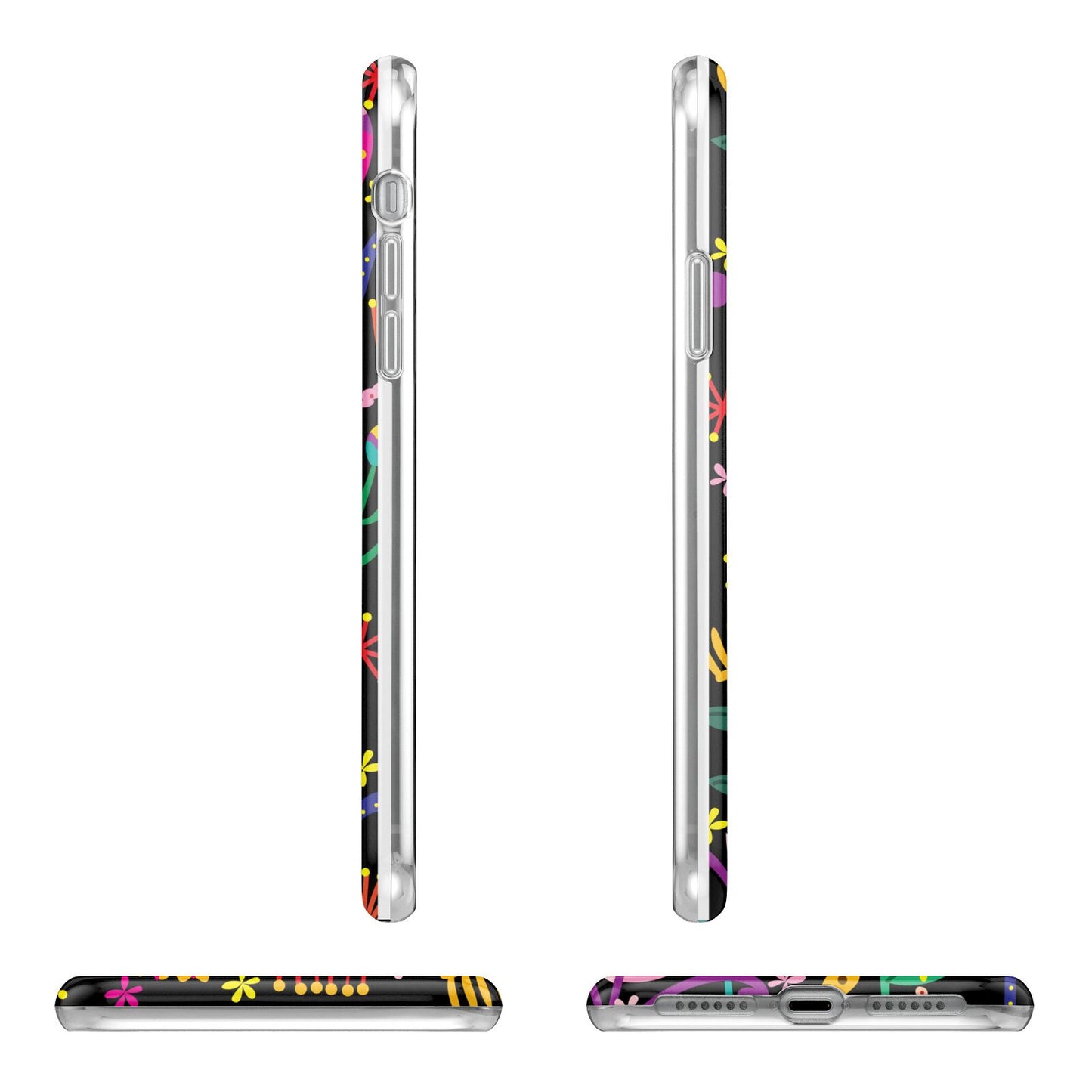 Colourful Flowery iPhone 11 Pro 3D Tough Case Angle Images
