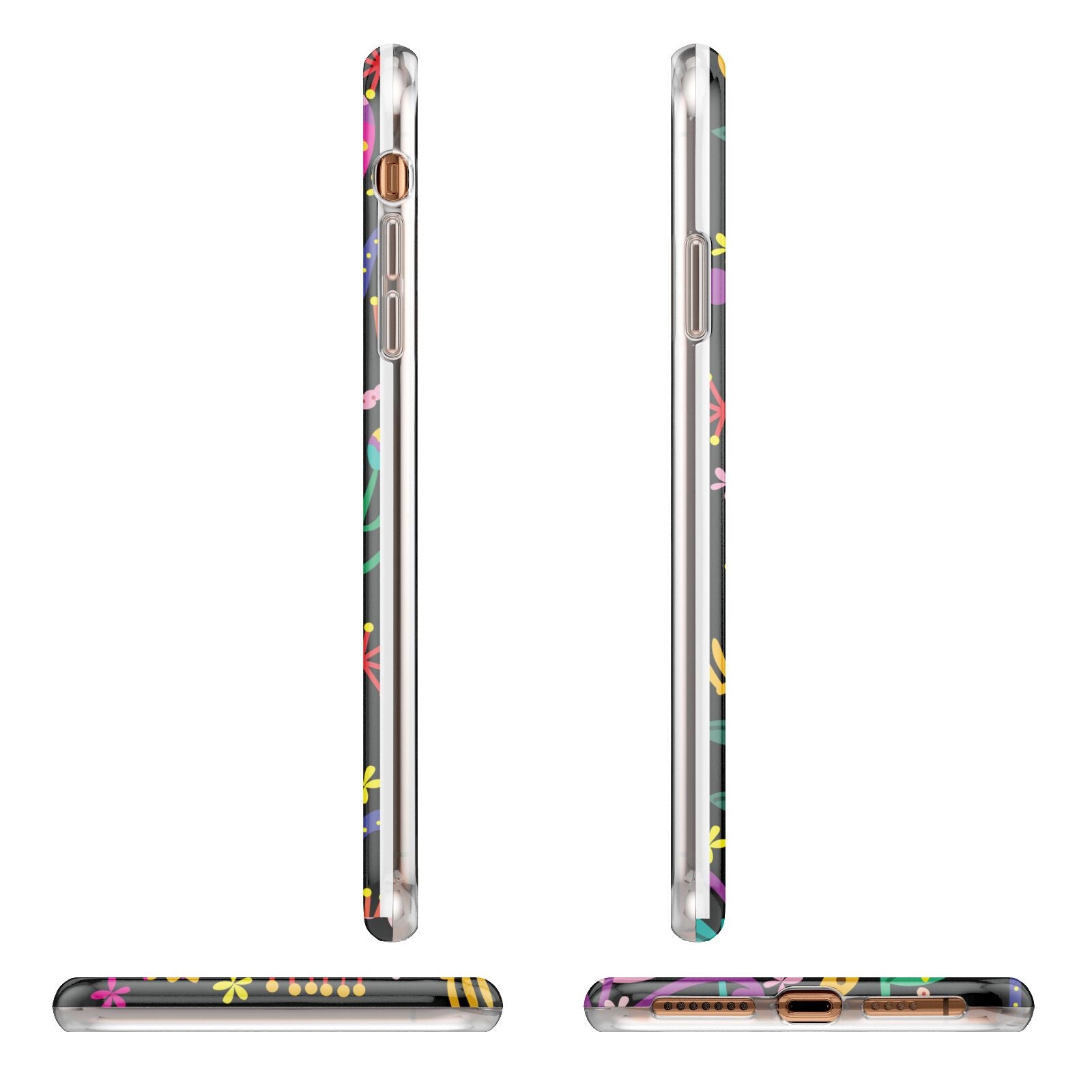 Colourful Flowery iPhone 11 Pro Max 3D Tough Case Angle Images