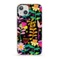 Colourful Flowery iPhone 13 Clear Bumper Case