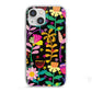 Colourful Flowery iPhone 13 Mini TPU Impact Case with White Edges